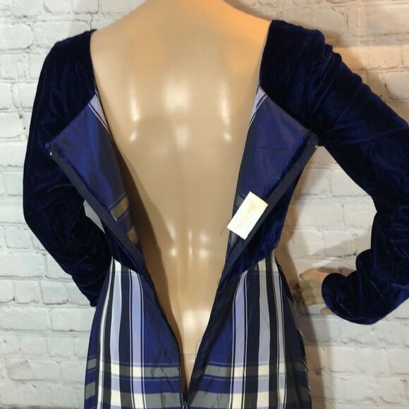 Neiman Marcus Vintage 1960s Velvet & Plaid Victorian Maxi Dress Small - Picture 9 of 10